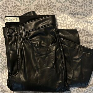 Abercrombie & Fitch Shiny Black Leather Pants